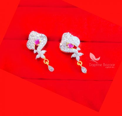 PE47E, Daphne Pink Zircon Earrings Valentine Surprise Gift for Wife
