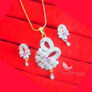 PE48, Dahpne Pink Rich Zircon Pendant Set for Women, Best Gift for Wife