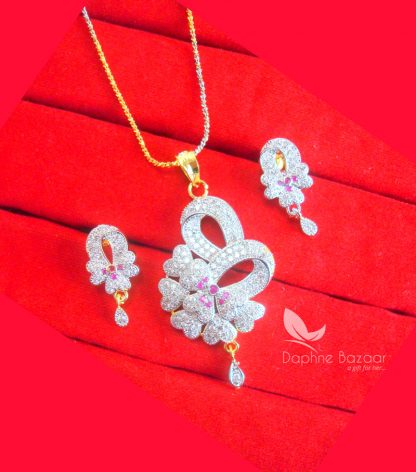 PE48, Dahpne Pink Rich Zircon Pendant Set for Women, Best Gift for Wife