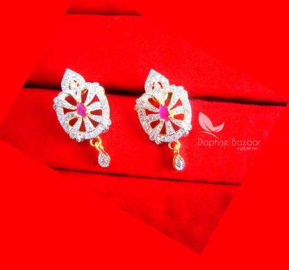 PE59E, Daphne Pink Zircon Earrings Set for Valentine Gift for Women