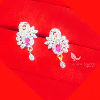 PE60E, DAHPNE PINK ZIRCON STUDDED EARRINGS FOR WOMEN AND BEST GIFT FOR WIFE