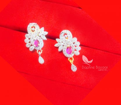 PE60E, DAHPNE PINK ZIRCON STUDDED EARRINGS FOR WOMEN AND BEST GIFT FOR WIFE