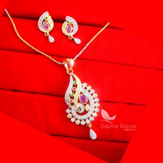 PE64, Daphne Pink Zircon Pendant Earrings For Women