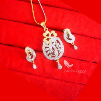 PE75, Daphne Wine Zircon Pendant With Earrings Gift for Wife