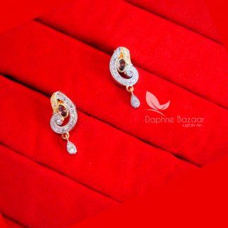 PE75E, Daphne Wine Zircon Earrings Gift for Wife