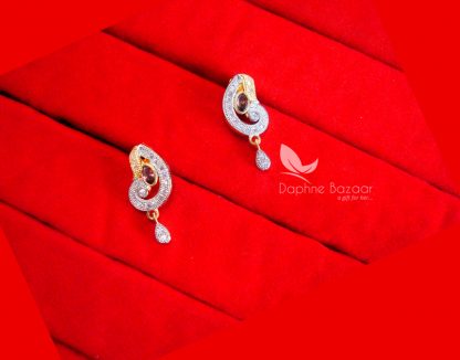 PE75E, Daphne Wine Zircon Earrings Gift for Wife