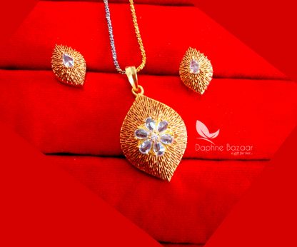 PE82, Daphne Premium Quality Zircon Pendant With Earrings Gift for Wife