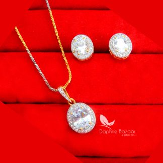 PE84, Daphne Premium Quality Zircon Pendant With Earrings Gift for Wife