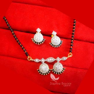 T66, Daphne Black Zicon Sleek Mangalsutra for Women, Valentine Gift for Wife