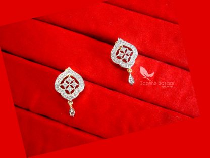 Z56E, Daphne Silvery Zircon Designer Earrings Set Birthday Gift for Beautiful Wife