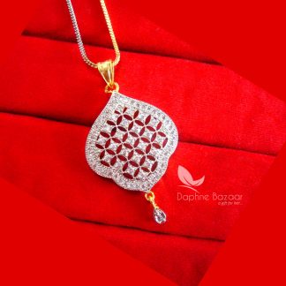 Z56P, Daphne Silvery Zircon Designer Pendant Set Birthday Gift for Beautiful Wife