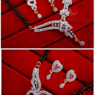 CMS6266, Two Zircon Studded Beautiful Daphne Zircon Mangalsutra for Women, Gift for Wife