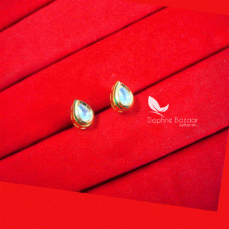 KE37, Daphne Elegant Zircon Kundan Cute Tiny Handmade earrings for Women