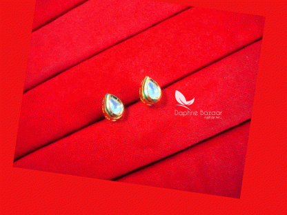KE37, Daphne Elegant Zircon Kundan Cute Tiny Handmade earrings for Women