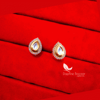 KE35 Daphne Elegant Zircon Kundan Cute Tiny Handmade earrings for Women