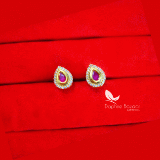 KE36 Daphne Elegant Pink Zircon Kundan Tiny Handmade earrings for Women