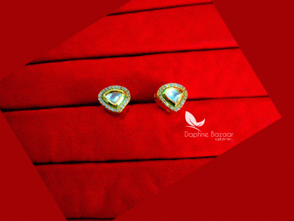 KE38, Daphne Elegant Zircon Kundan Handmade earrings for Women
