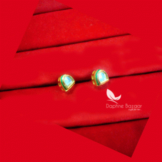 KE39, Daphne Cute Tiny Handmade Kundan Earrings for Women, Best Gift