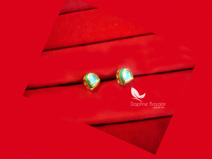 KE39, Daphne Cute Tiny Handmade Kundan Earrings for Women, Best Gift