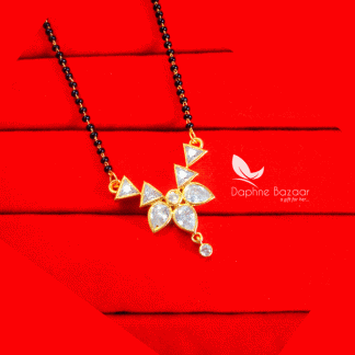 ME30, Daphne Flora Golden Zircon Studded Mangalsutra, Featuring Bollywood Single String