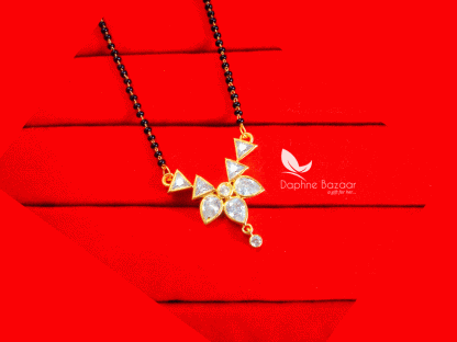ME30, Daphne Flora Golden Zircon Studded Mangalsutra, Featuring Bollywood Single String