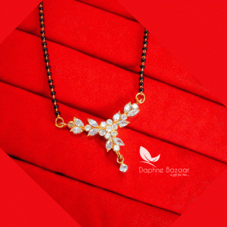 ME32, Daphne Flora Golden Zircon Studded Mangalsutra, Featuring Bollywood Single String