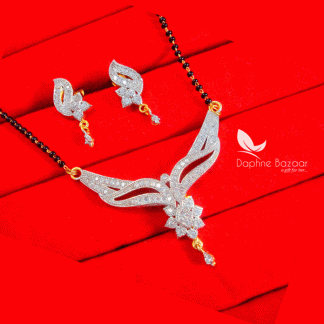 S64, Daphne Zircon Flower Mangalsutra set for Women, Gift for Wife