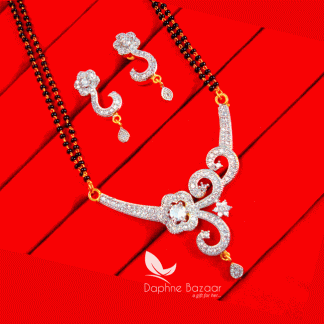 S66, Daphne Zircon Flower Mangalsutra set for Women, Gift for Wife