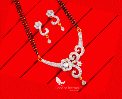 S66, Daphne Zircon Flower Mangalsutra set for Women, Gift for Wife