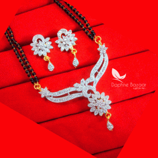 S67, Daphne Zircon Flower Mangalsutra set for Women, Gift for Wife