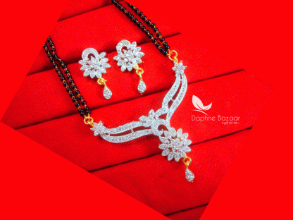 S67, Daphne Zircon Flower Mangalsutra set for Women, Gift for Wife