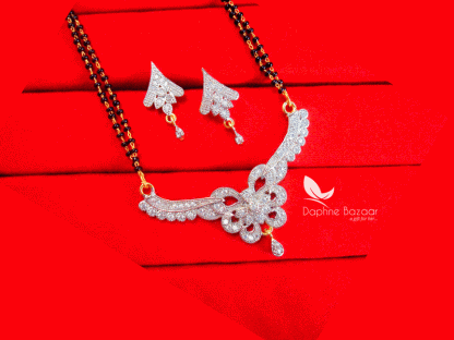 S69, Daphne Zircon Flower Mangalsutra set for Women, Gift for Wife