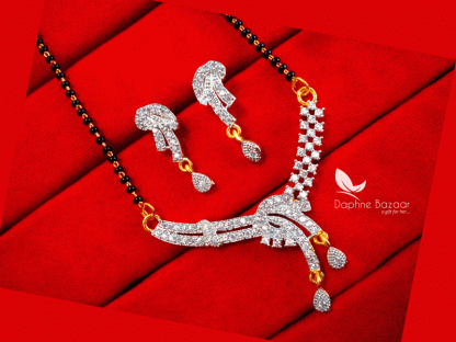 T73, Daphne Indian Fashion Zricon Studded Mangalsutra set for Women