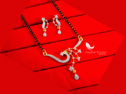 T75, Daphne Handmade Indian Fashion Zircon Mangalsutra set for Women, Gift for Wife