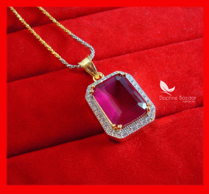 Z43, Daphne Pink Zircon Studded Pendant for Women