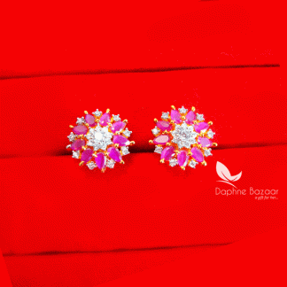 ZE13, Daphne Pink Zircon Designer Earrings Best Surprise Birthday Gift for Wife