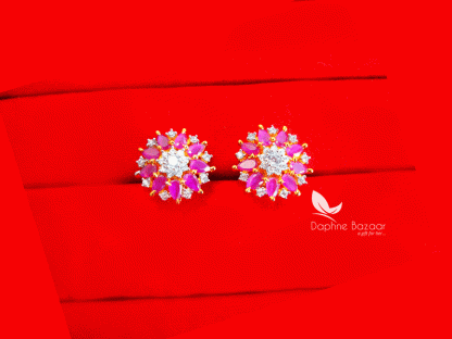 ZE13, Daphne Pink Zircon Designer Earrings Best Surprise Birthday Gift for Wife