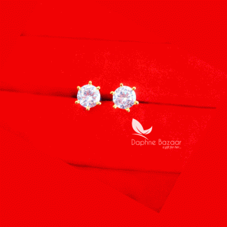 ZE20, Zircon Studded Gold Plated Earrings for Women