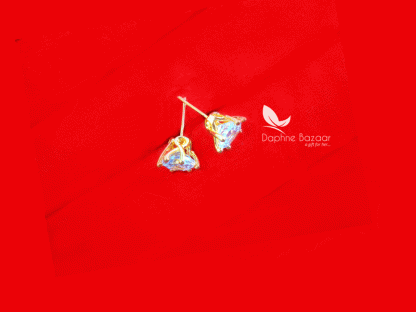 ZE20, Zircon Studded Gold Plated Earrings for Women Side View