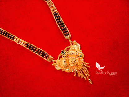 ME34, Daphne Handmade Golden Mangalsutra for Women, Gift for Wife closer view