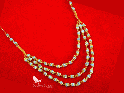 NC12, Daphne Handmade Golden beads Zircon Chain for Women