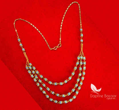 NC12, Daphne Handmade Golden beads Zircon Chain for Women full view
