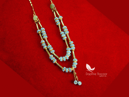 NC13, Daphne Handmade Golden beads Zircon Chain for Women
