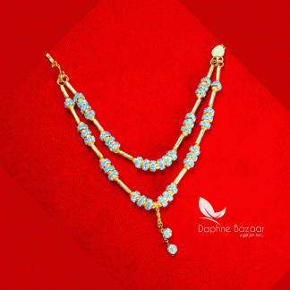 NC13, Daphne Handmade Golden beads Zircon Chain for Women Closer view