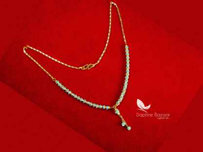 NC14, Daphne Handmade Golden beads Zircon Chain for Women full view