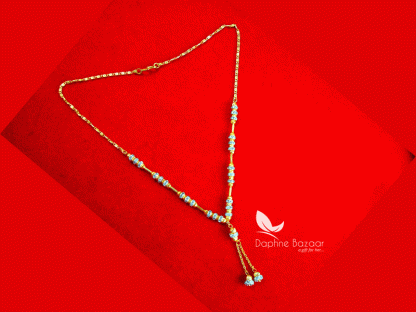 NC15, Daphne Handmade Golden beads Zircon Chain for Women full view