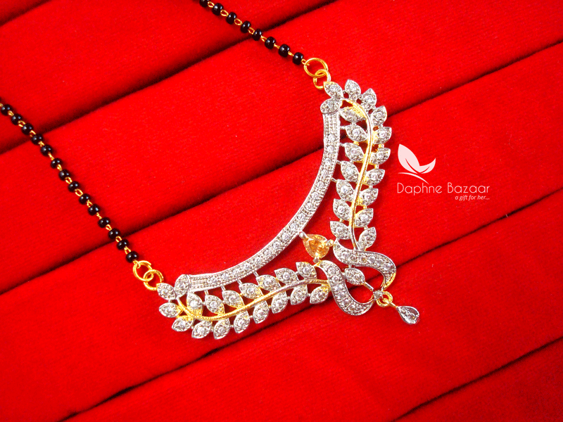 S721, Daphne Amber Zircon Art Mangalsutra for Women