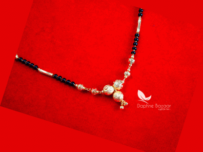 T53, Daphne Handmade gold beads Mangalsutra Chain for Women closer view