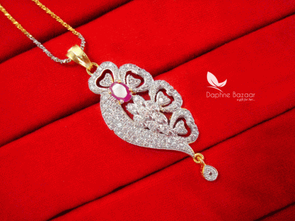 Z54, Daphne Pink Zircon Pendant for Beautiful Surprise Gift for Wife