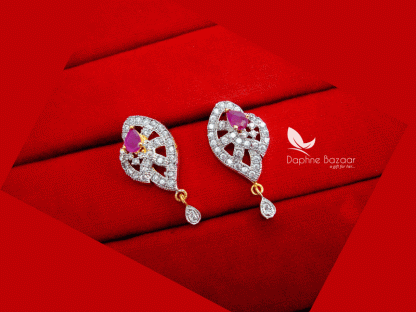 AD19, Daphne Chunky Pink Zircon Earrings for women, Party wear